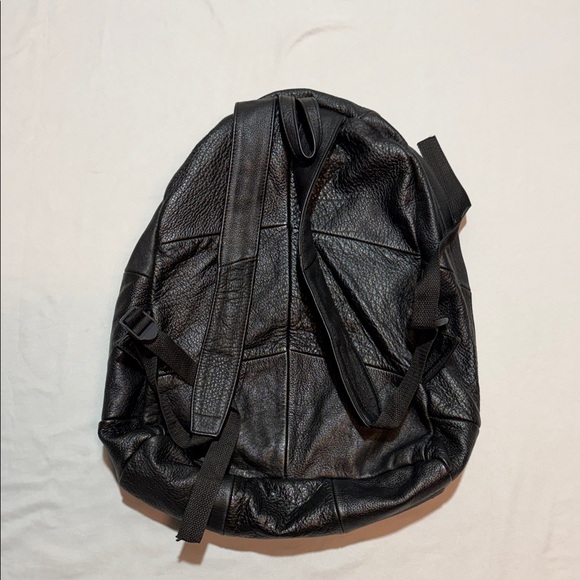 Black Real Leather Backpack with Colorful Sugar Skull Print